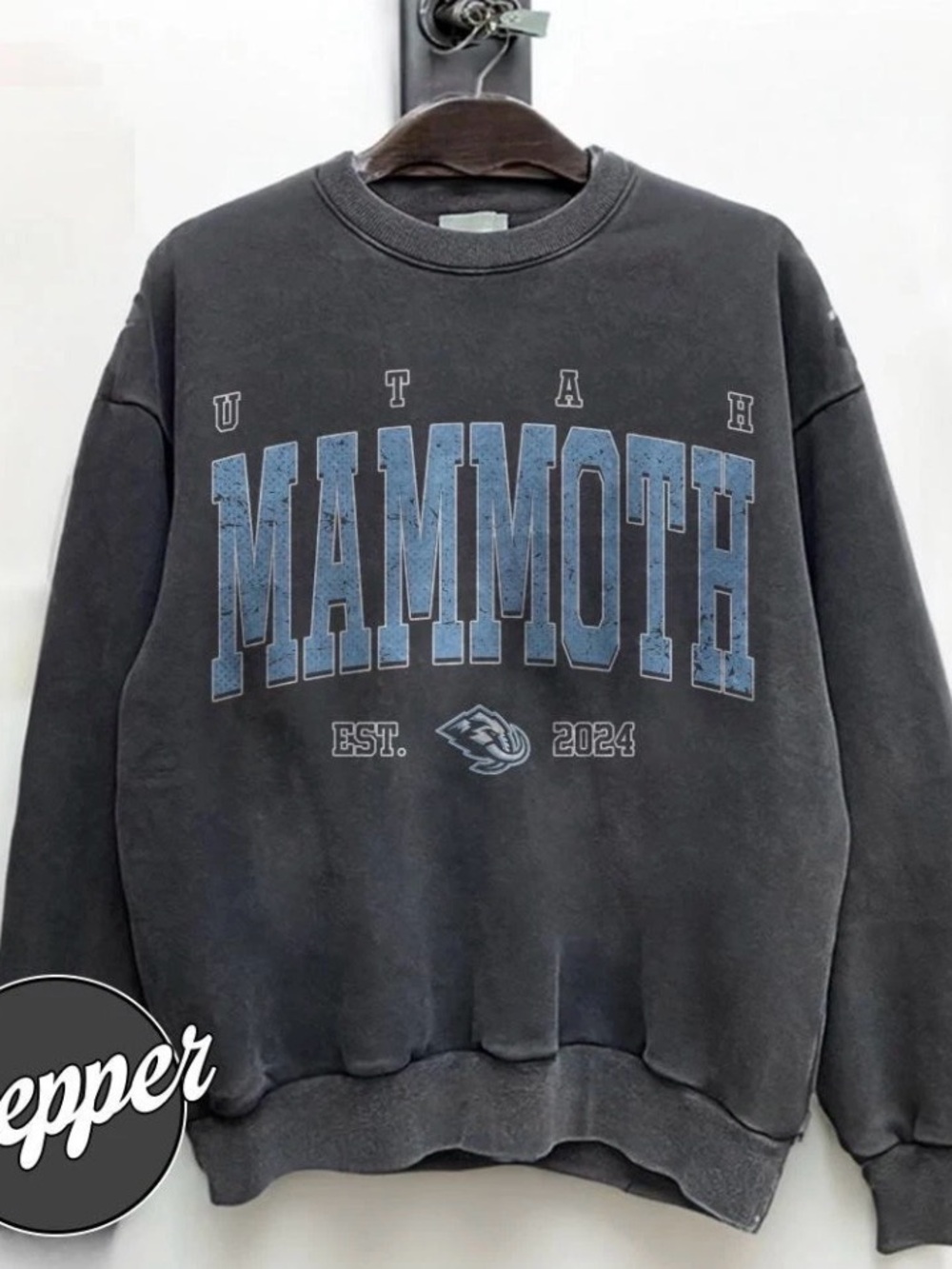 Comfort Colors Mammoth Graphic Crewneck - Charcoal & Blue